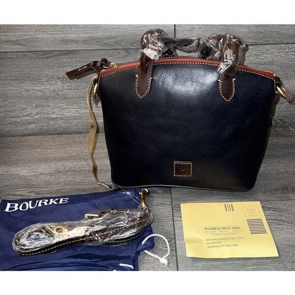 Dooney & Bourke Florentine Leather Small Heidi Satchel navy